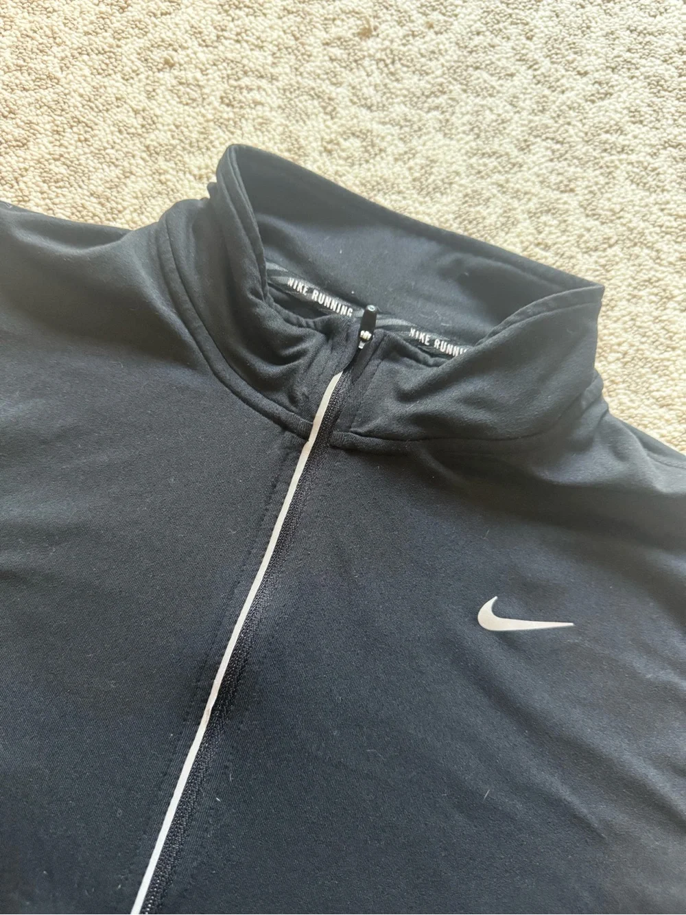 Nike Dri-FIT Running 1/2 Zip Pullover Black Reflective  Size Large